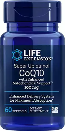 Life Extension Super Ubiquinol COQ10 with Enhanced Mitochondrial Support 100 mg, 60 Count, Packaging May Vary