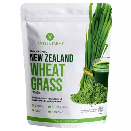 Antler Farms Organic New Zealand Wheatgrass Powder (40 Servings)