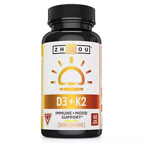 Zhou Vitamin K2 (MK7) with D3 (60 Servings)
