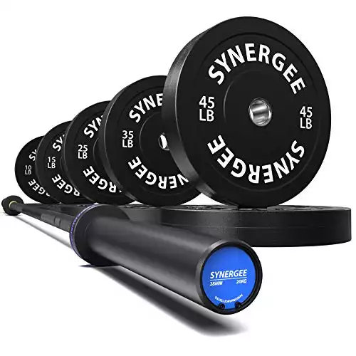 Synergee Bumper Plate Set with Barbell