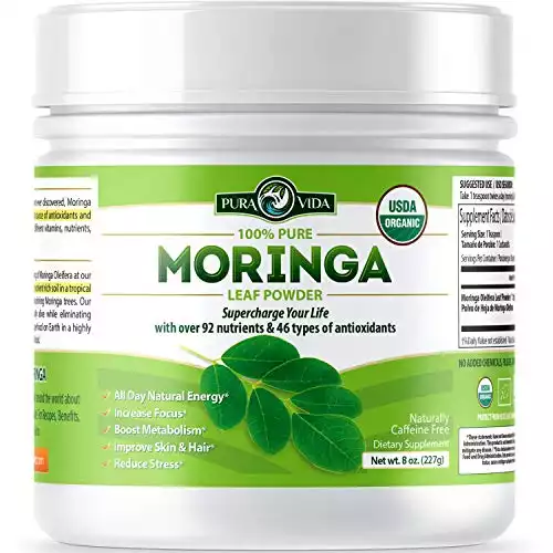 Pura Vida Supplements Organic Moringa Leaf Powder