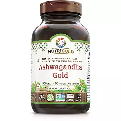 NutriGold Organic Ashwagandha Gold, 500 mg (90 Plantcaps)
